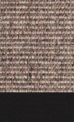 Sisal Salvador samt 087 tæppe med kantbånd i sort